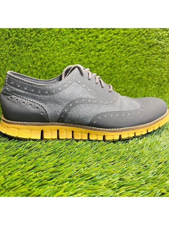 Cole Haan ZeroGrand Mens Size 9 Gray Gum Casual Classic Wingtip Oxford Shoes main image 4